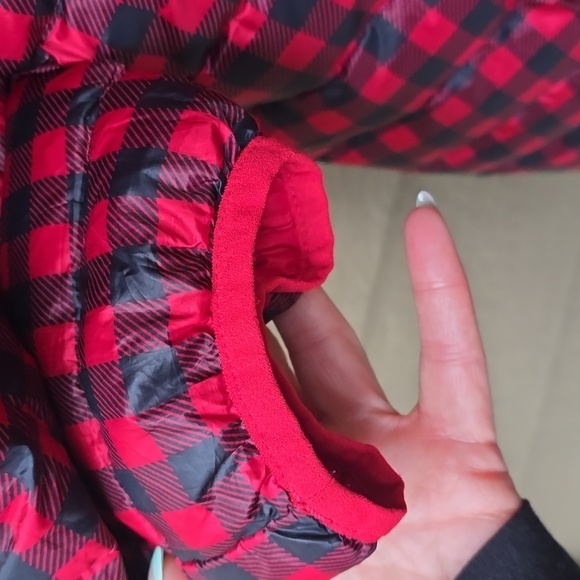 Lands’ End Buffalo Check Plaid Down Jacket  packable lightweight puffer 3x plus - Picture 4 of 10